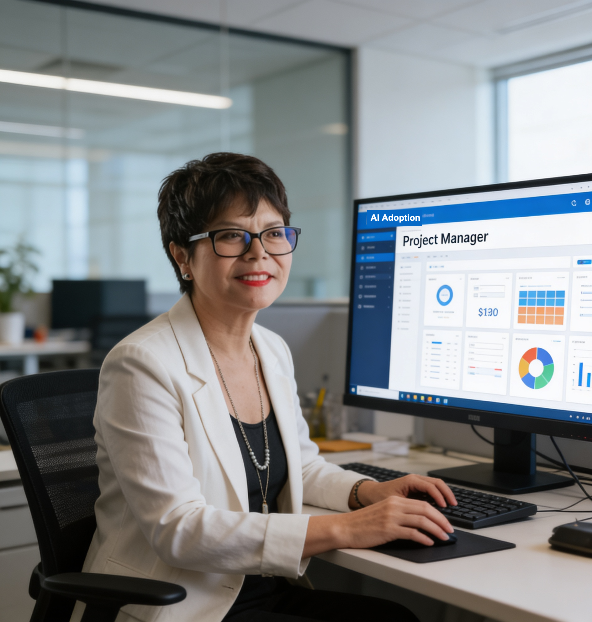Mary Cárdenas trabajando con IA